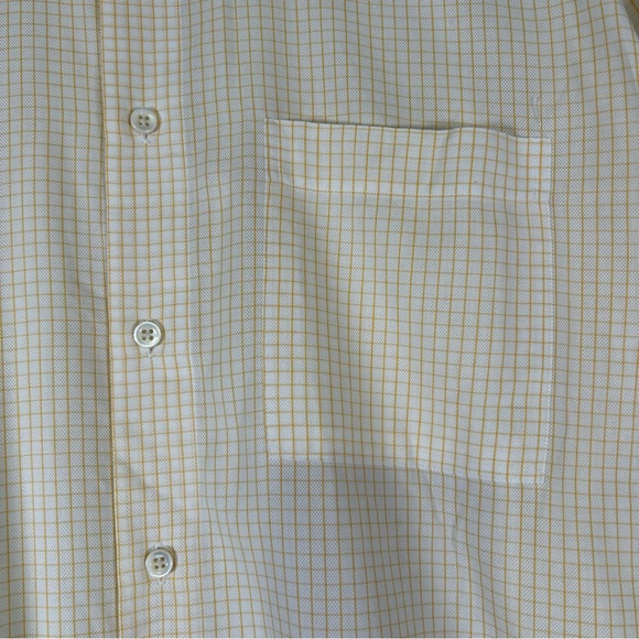 Madeleine Finn Sporting Whites Orange and White Plaid Men's Shirt Size Large - Picture 7 of 12